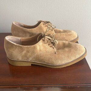 Steve Madden Dominant Suede Lace Up Loafers Sand Tan Size 10 Oxford